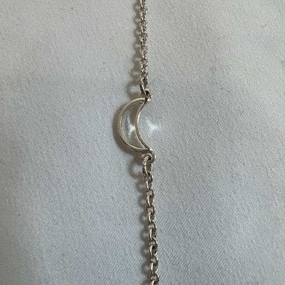 NRQ Stamped Silver Tone Dainty Stackable Moon Bracelet - Picture 1 of 6